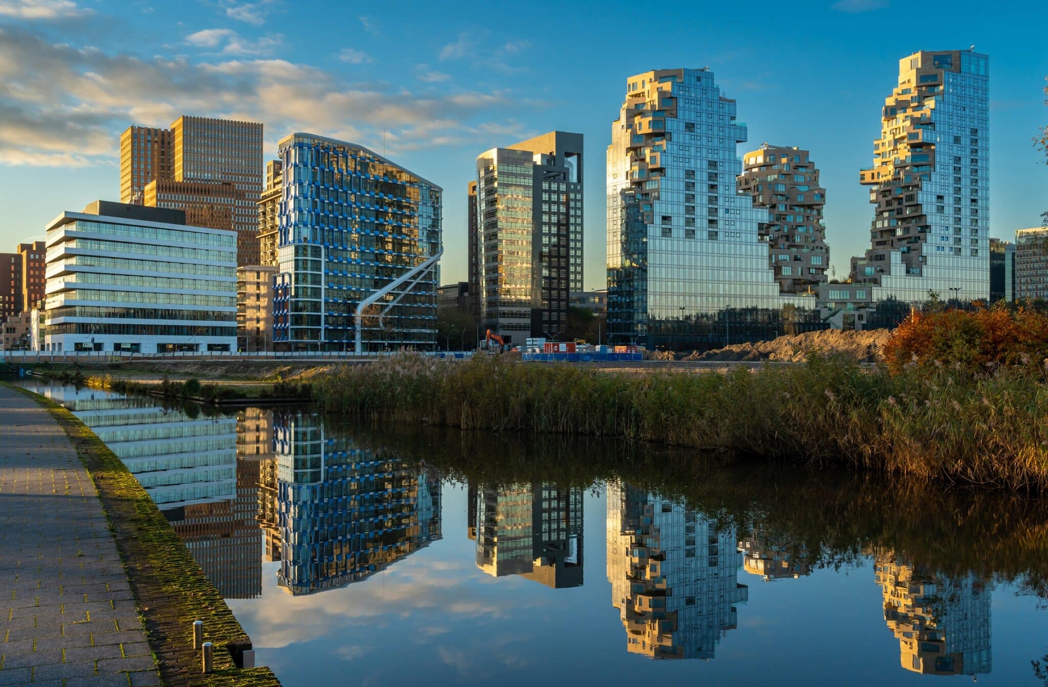 Skyline of Amsterdam Zuidas, The Netherlands