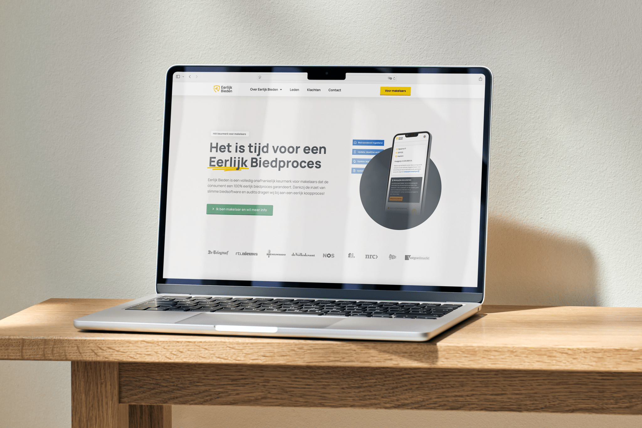 Eerlijk bieden mockup