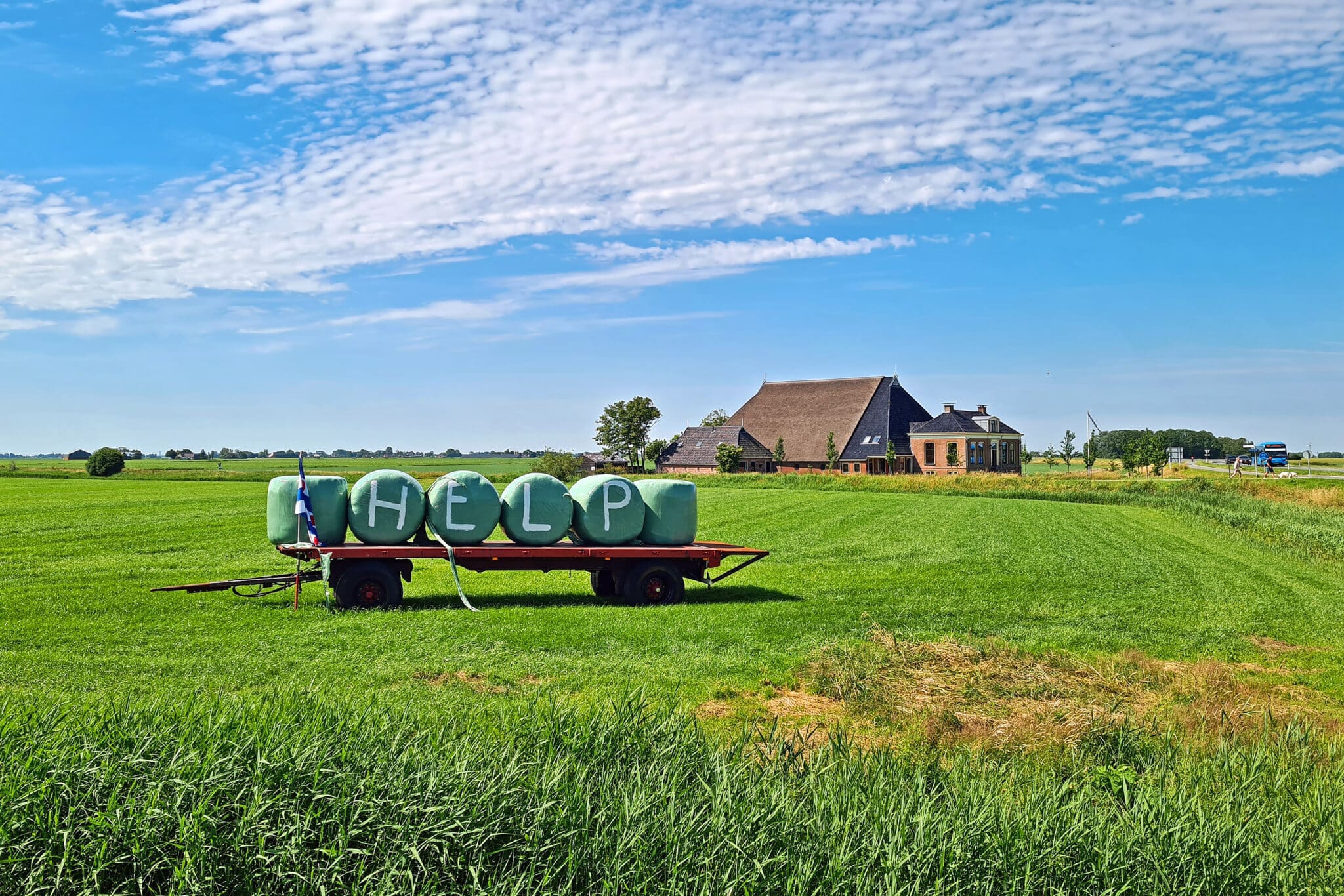 Farmers protesting against government decisions concerning nitrogen policy in Friesland the Netherlands